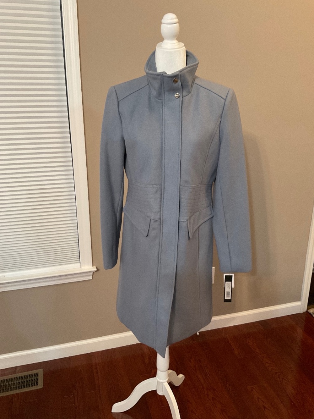 Kenneth Cole Ladies Wool Coat Size 10 in Blue/Grey - New with Tags